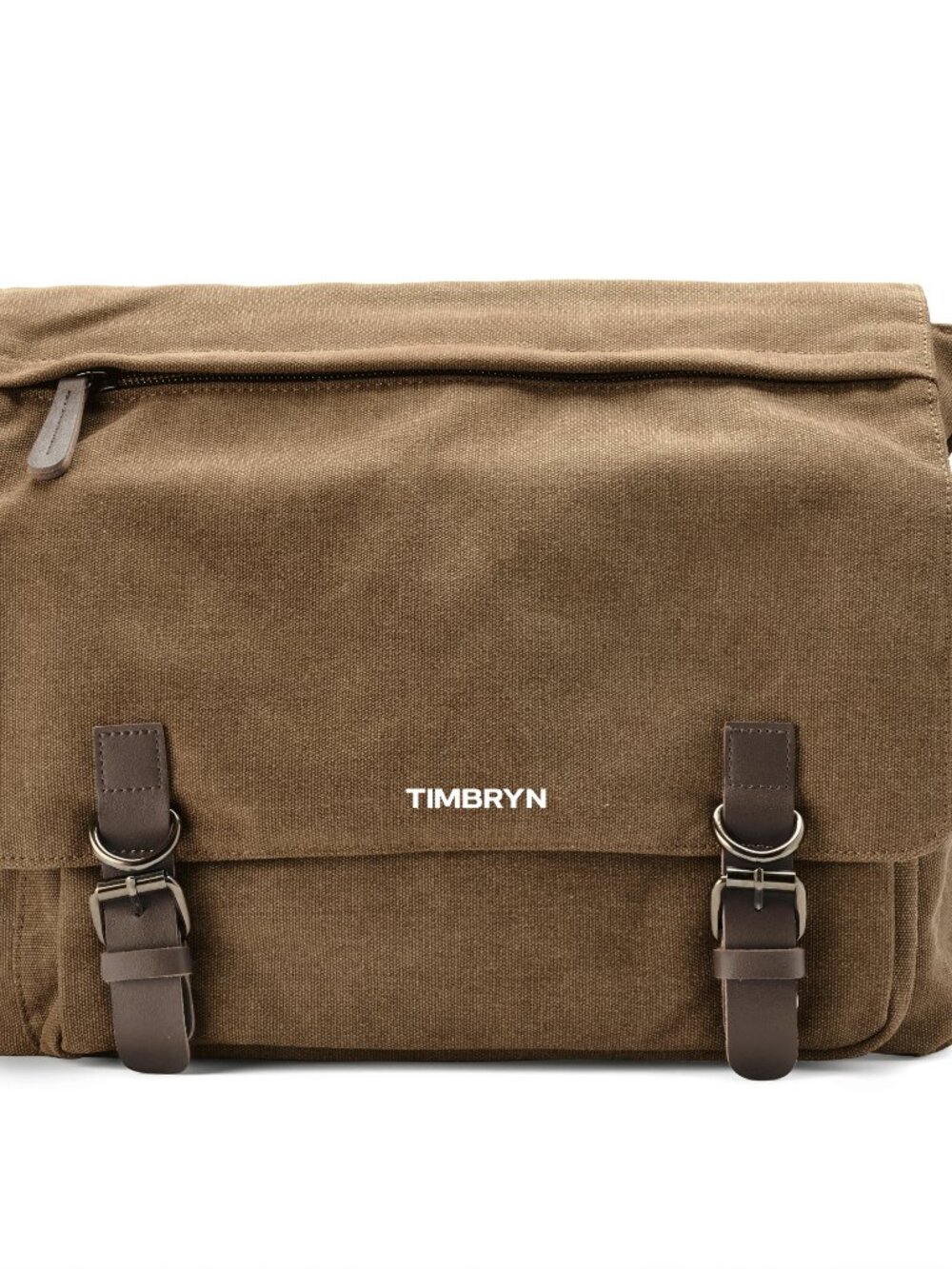 TIMBRYN Premium Canvas & Leather Messenger Bag  | Vintage Crossbody Satchel - Picture 10 of 16